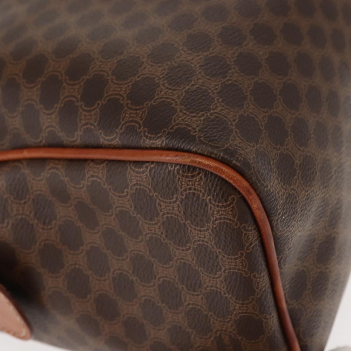 Celine Vintage Macadam Handbag Canvas and Leather, BROWN, CANVAS, Handbag