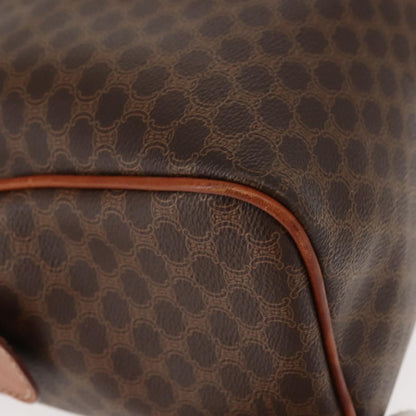 Celine Vintage Macadam Handbag Canvas and Leather, BROWN, CANVAS, Handbag