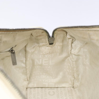 Chanel Square Stitch Duffle Bag Quilted Caviar, WHITE, LEATHER, Travel bag