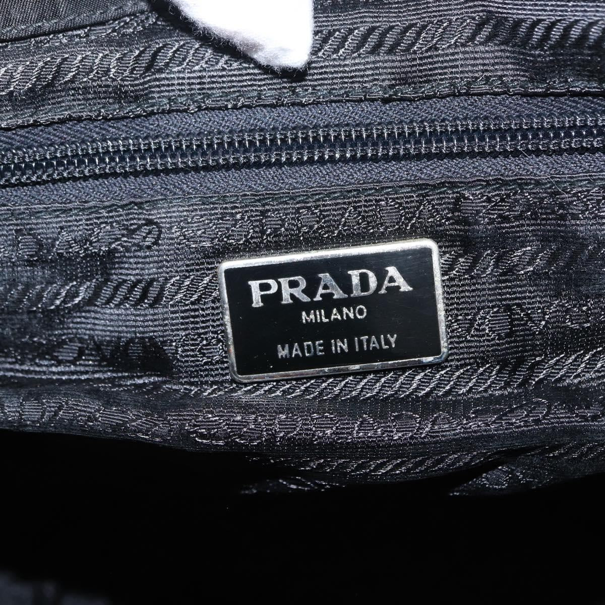 Prada Vela Double Front Pocket Backpack Tessuto with Saffiano Leather, BLACK, NYLON, Backpack