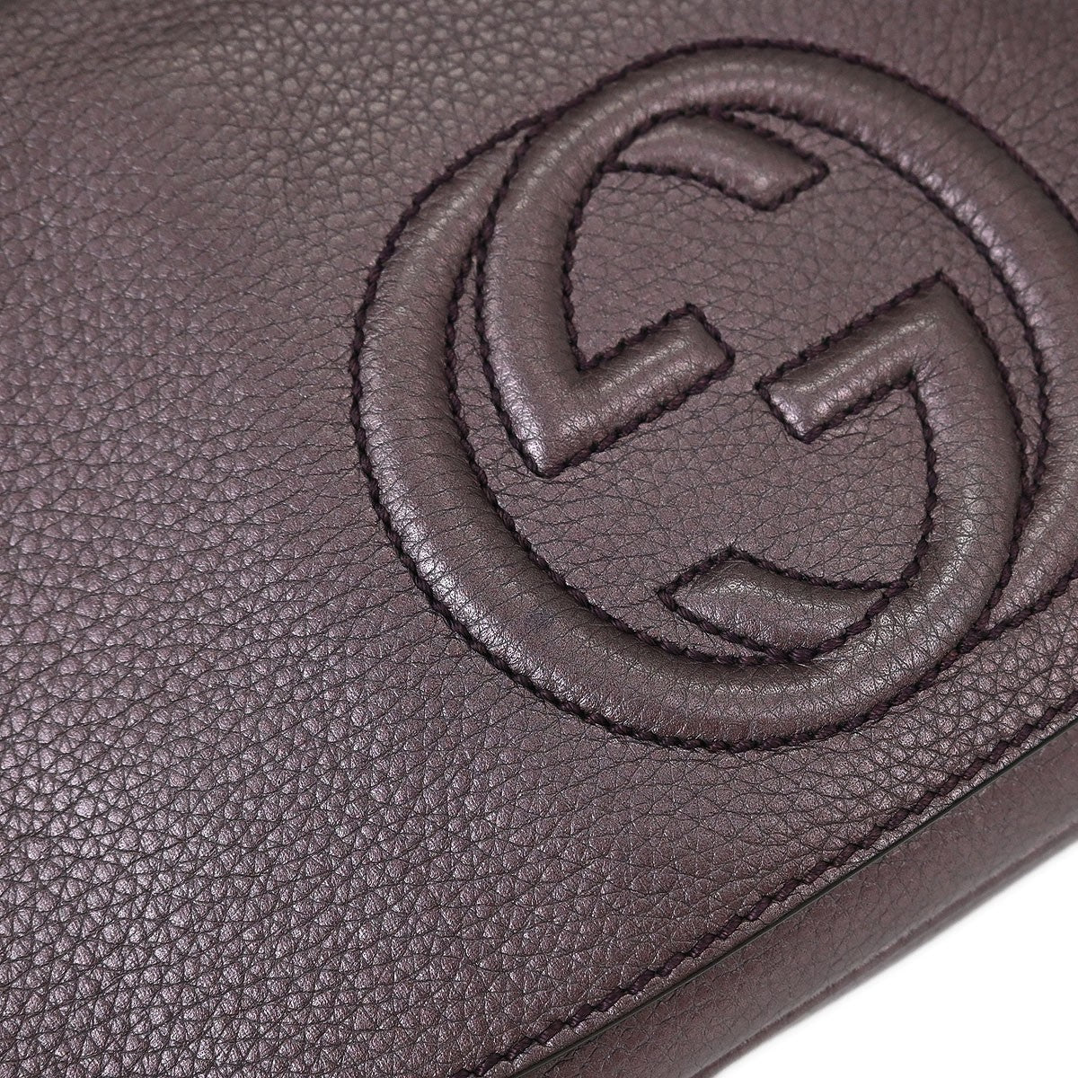 Gucci Soho Chain Crossbody Bag Leather, PURPLE, LEATHER, Shoulder bag