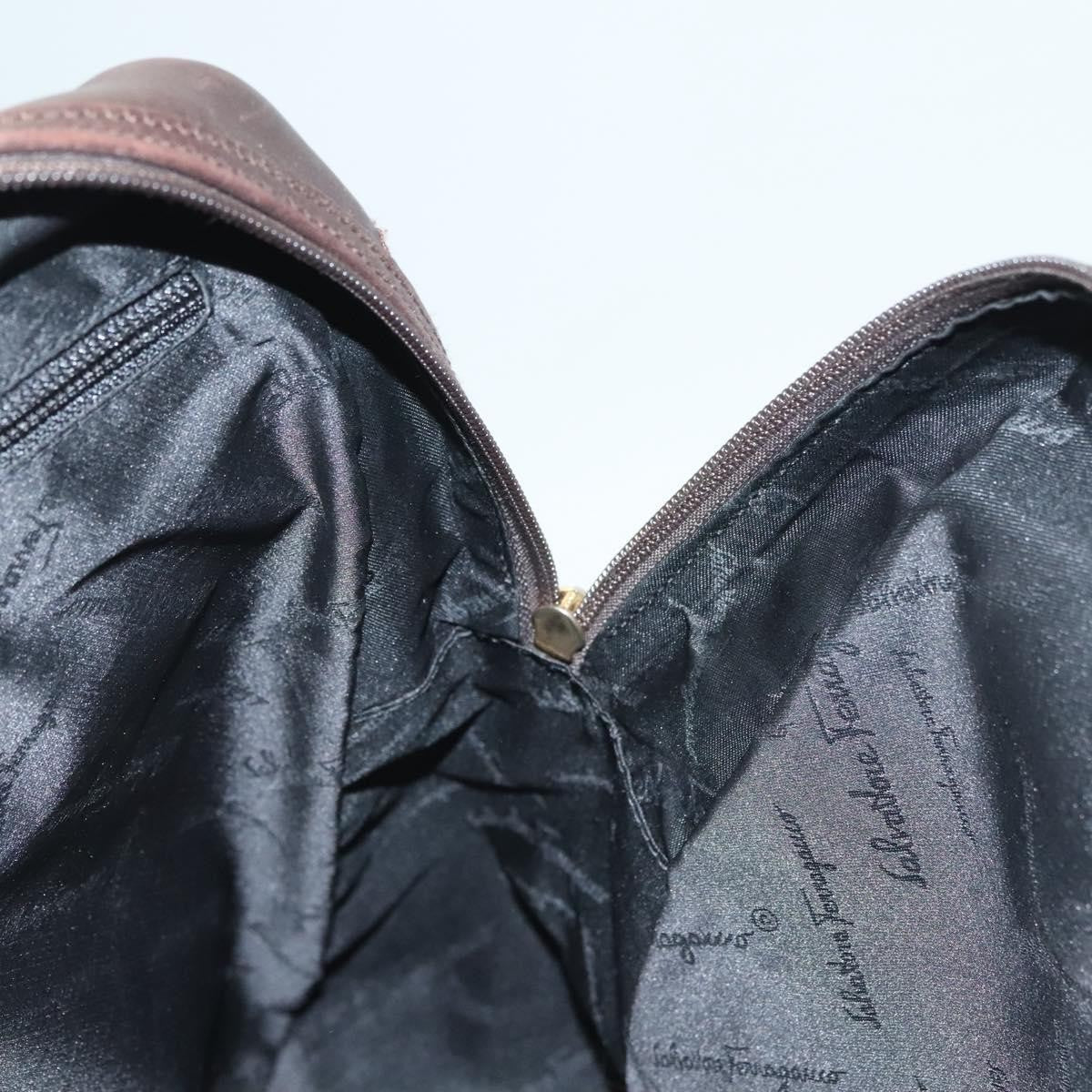 Salvatore Ferragamo Gancini handbag Canvas and Leather, NAVY, CANVAS, Handbag