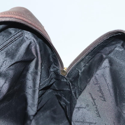 Salvatore Ferragamo Gancini handbag Canvas and Leather, NAVY, CANVAS, Handbag