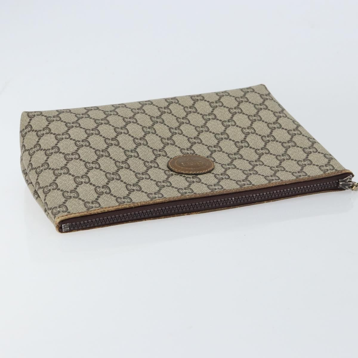 Gucci Zip Pouch GG Canvas, BEIGE, CANVAS, Clutche & pouche