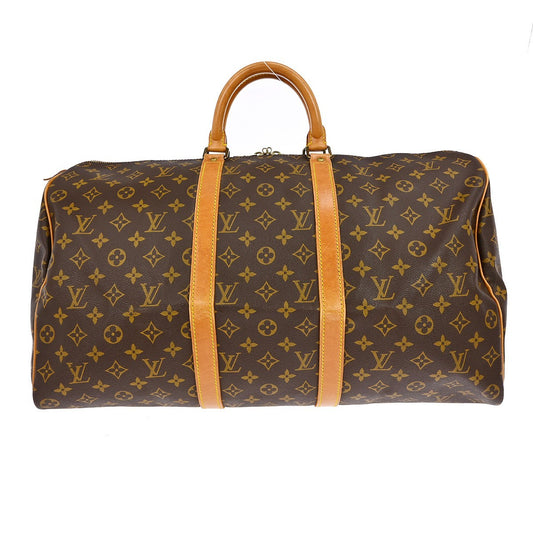 Louis Vuitton Keepall Bag Monogram Canvas, BROWN, CANVAS, Travel bag