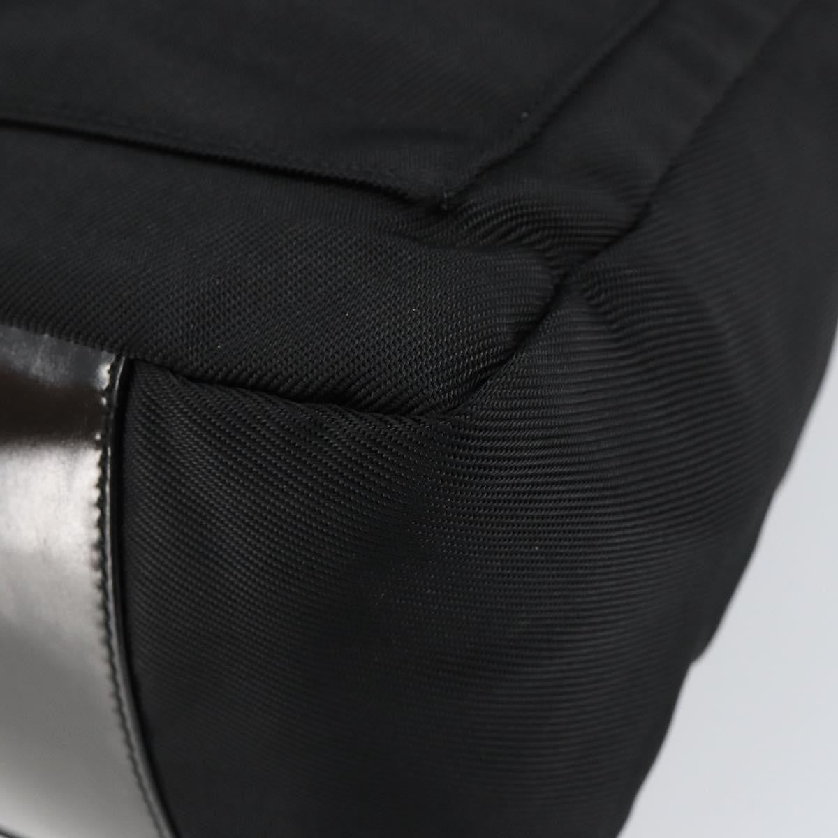 Gucci Vintage Bamboo Handle Bag Nylon, BLACK, NYLON, Handbag