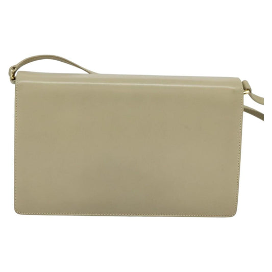 Gucci Vintage Interlocking G Flap Shoulder Bag Leather, BEIGE, LEATHER, Shoulder bag