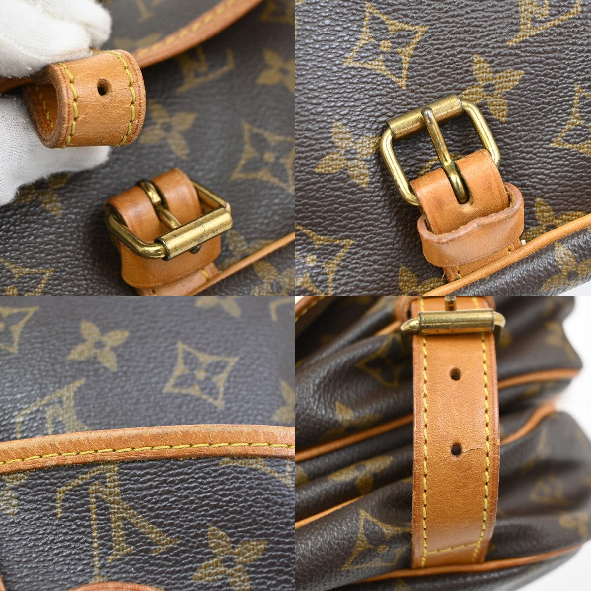 Louis Vuitton Saumur Handbag Monogram Canvas, BROWN, CANVAS, Shoulder bag