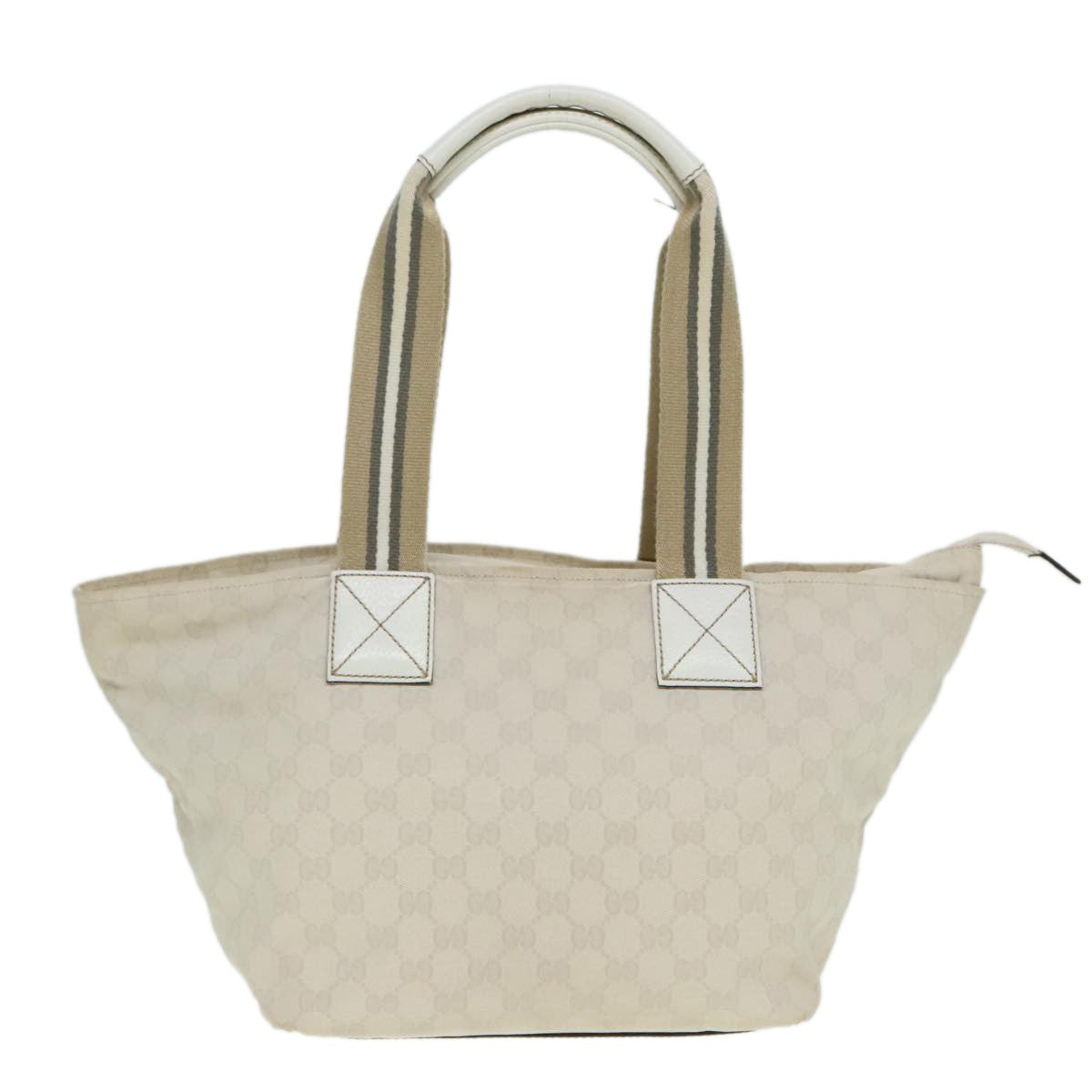 Gucci Web Zip Tote GG Canvas, WHITE, CANVAS, Tote bag