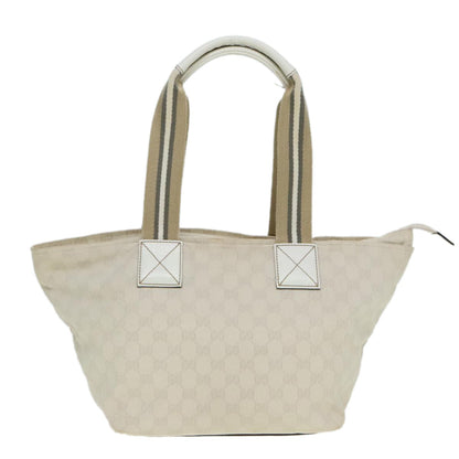 Gucci Web Zip Tote GG Canvas, WHITE, CANVAS, Tote bag