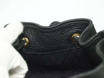 Gucci Vintage Bamboo Backpack Suede, BLACK, SUEDE, Backpack