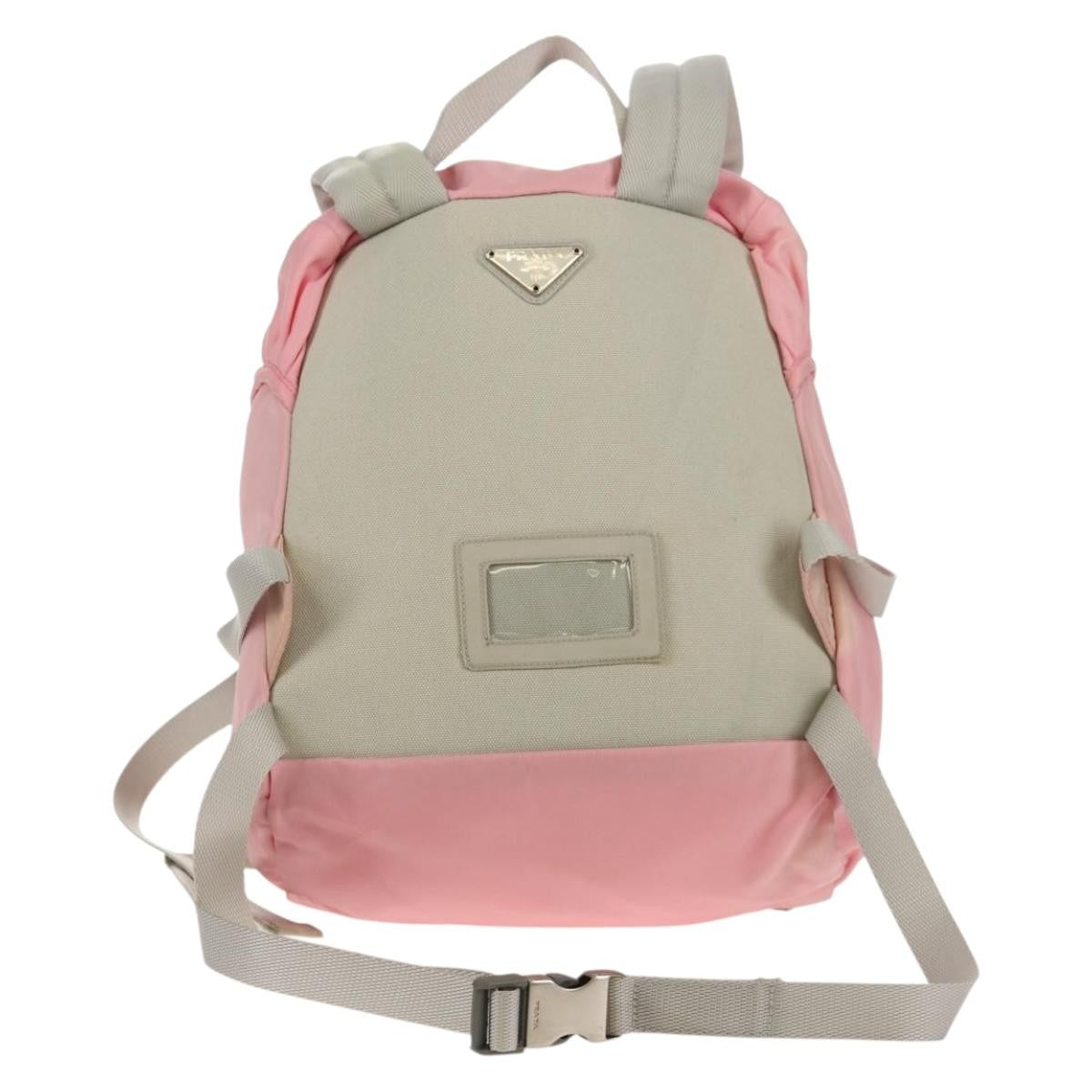 Prada Double Buckle Backpack Tessuto, Pink, Nylon, Backpack
