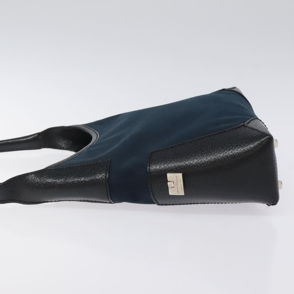 Salvatore Ferragamo Vintage Shoulder Bag Canvas, NAVY, CANVAS, Shoulder bag