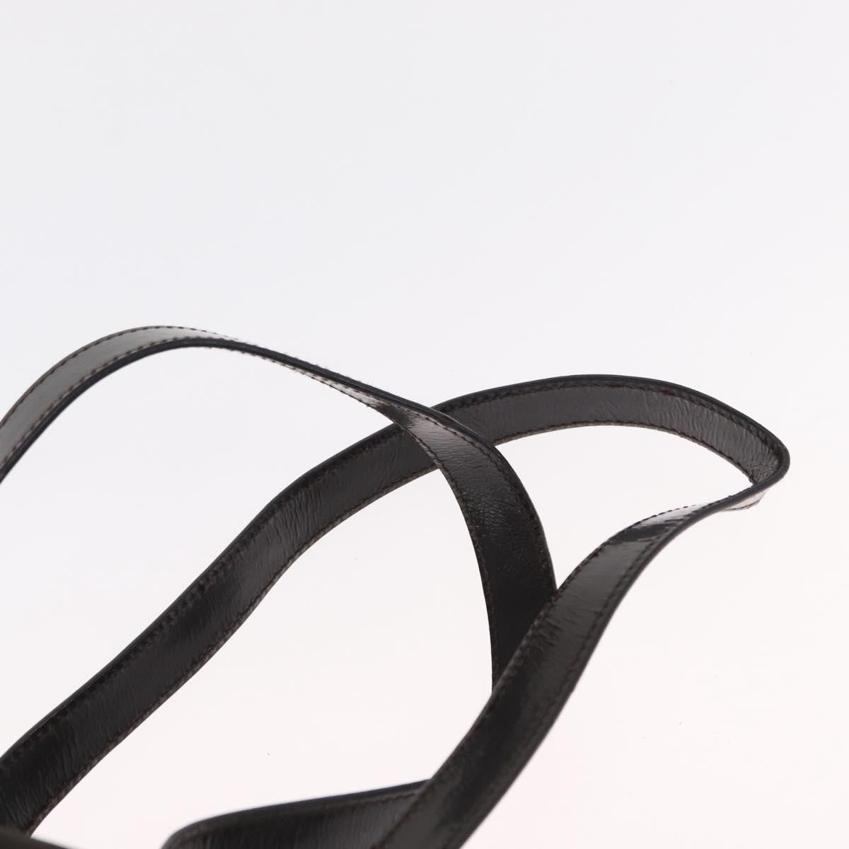 Gucci Vintage Bamboo Backpack Nylon and Patent Leather, BLACK, NYLON, Backpack