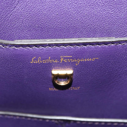 Salvatore Ferragamo Margot Satchel Leather, PURPLE, LEATHER, Handbag