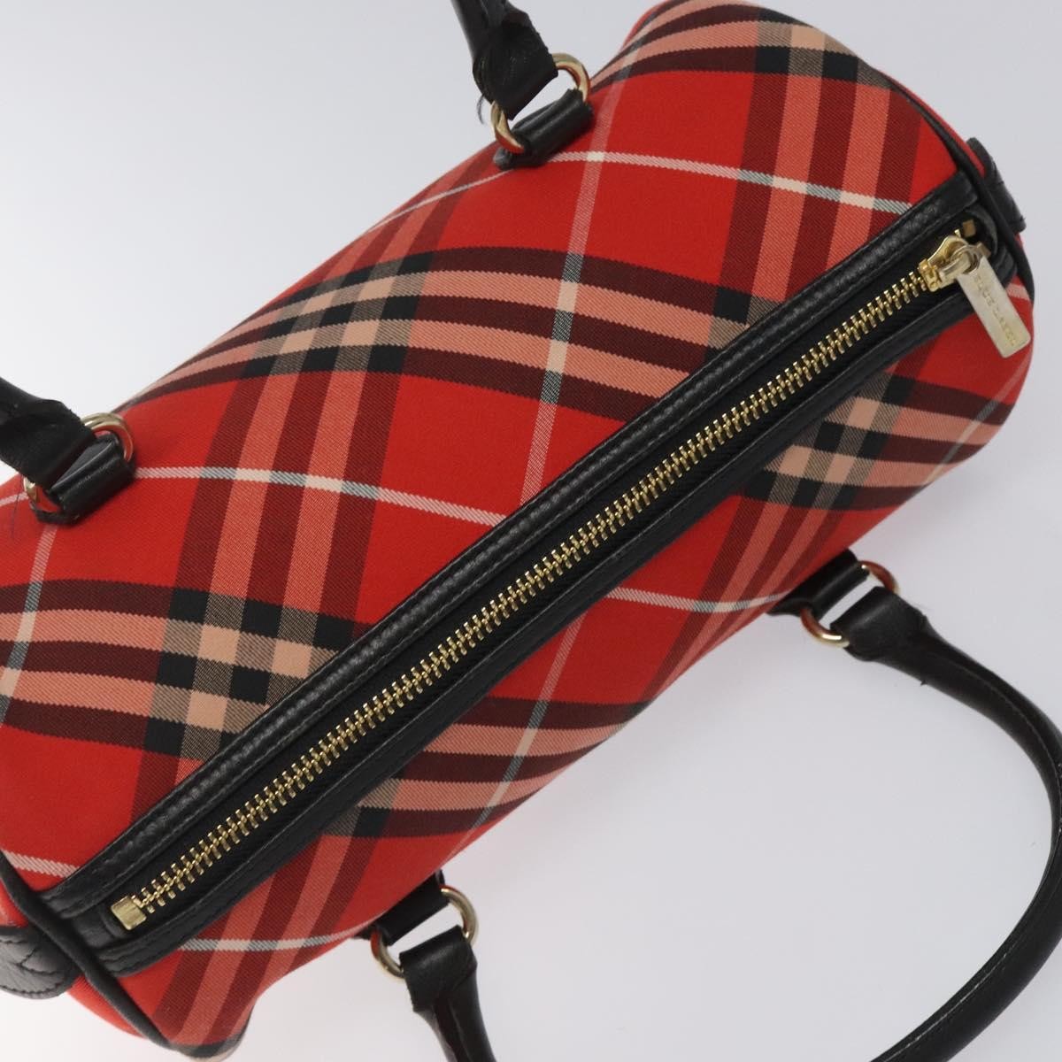 Burberry Blue Label Checked Bowling Nylon, RED, NYLON, Travel bag