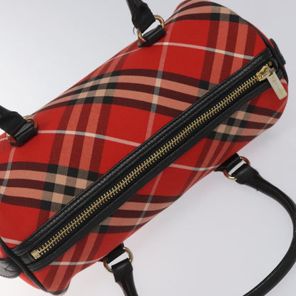 Burberry Blue Label Checked Bowling Nylon, RED, NYLON, Travel bag