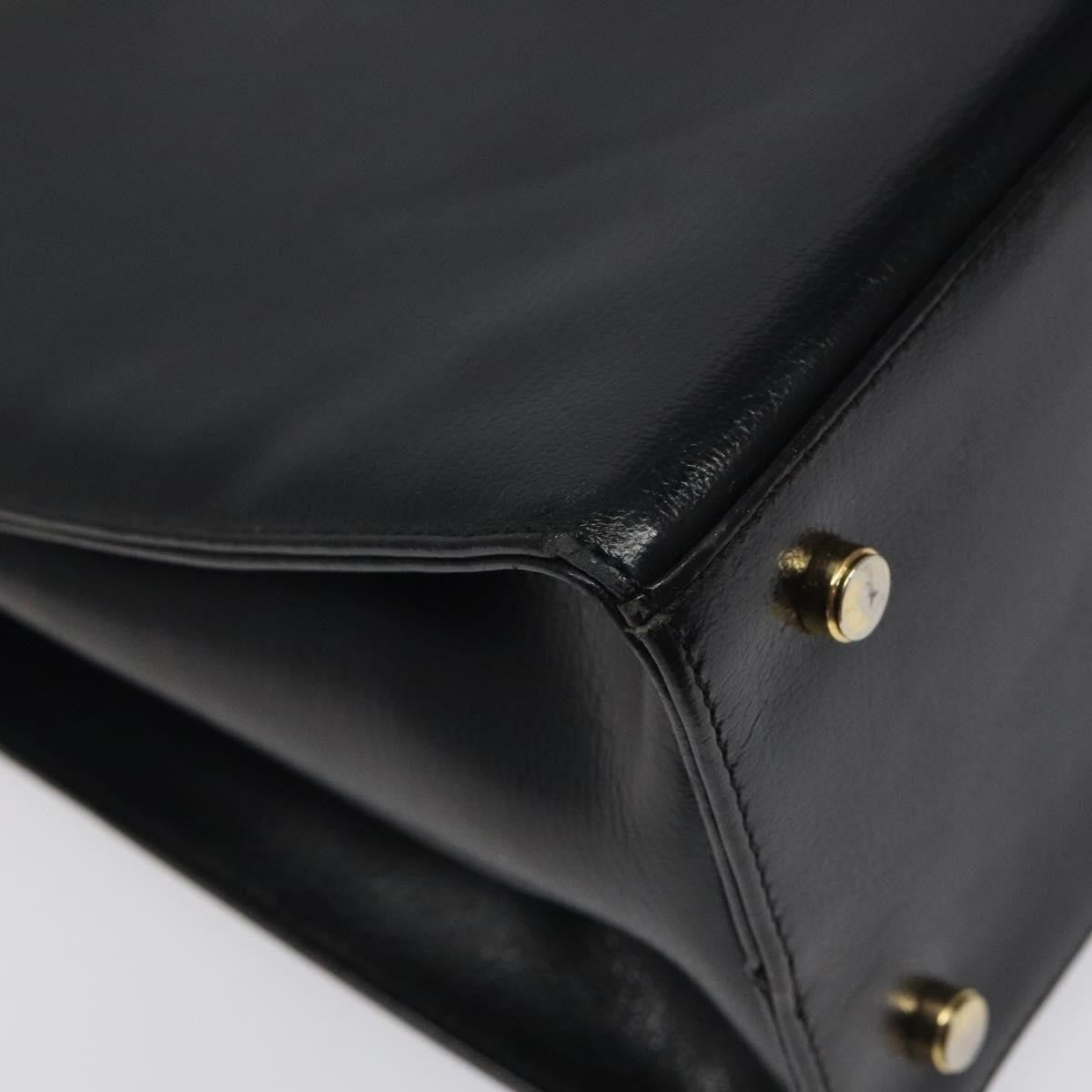 Salvatore Ferragamo Gancini Shoulder Bag Leather, BLACK, LEATHER, Shoulder bag