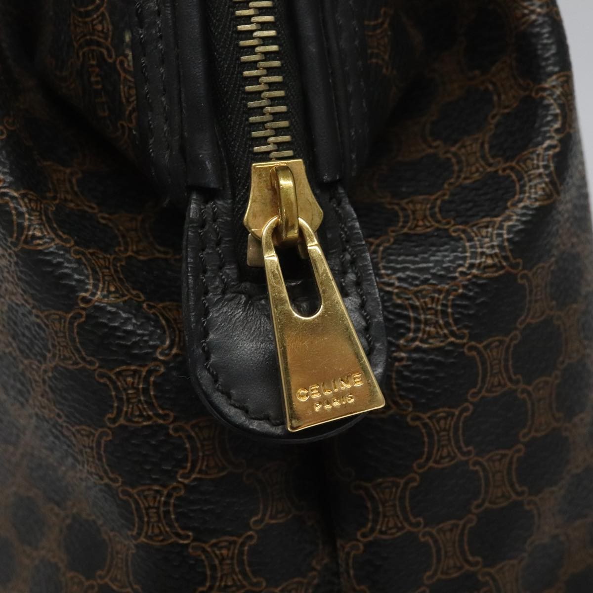 Celine Macadam Pochette Canvas and Leather, BLACK, CANVAS, Clutche & pouche