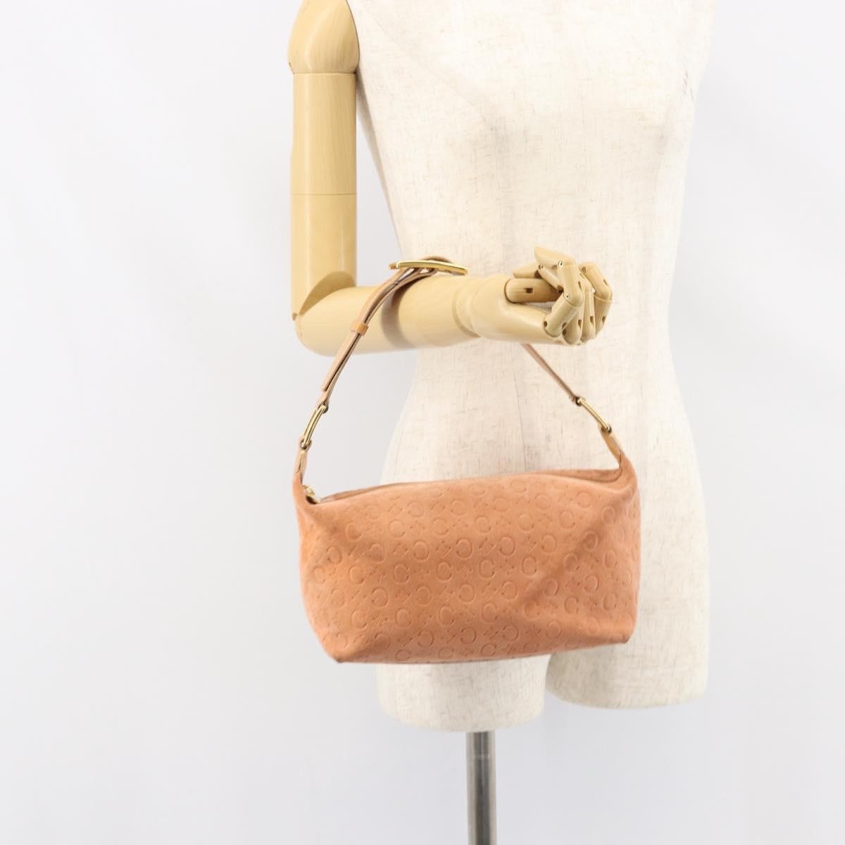 Celine C Macadam Shoulder bag Suede, ORANGE, SUEDE, Shoulder bag