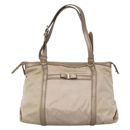 Salvatore Ferragamo Vala Handbag Nylon, Beige, Nylon, Handbag