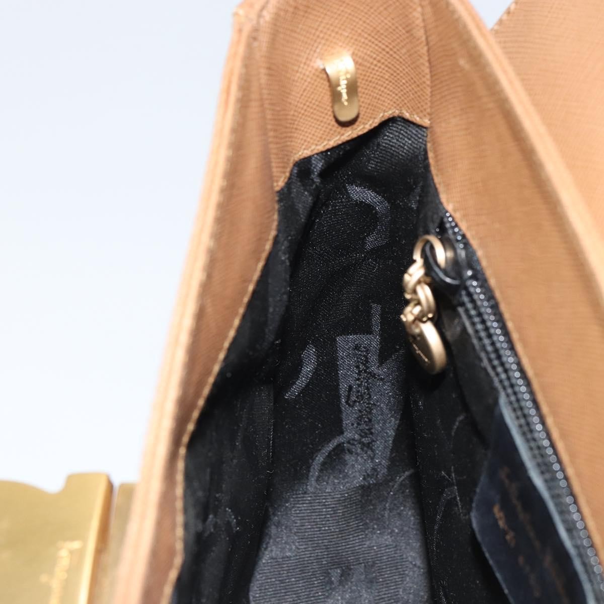 Salvatore Ferragamo Vintage Handbag Leather, BROWN, LEATHER, Handbag