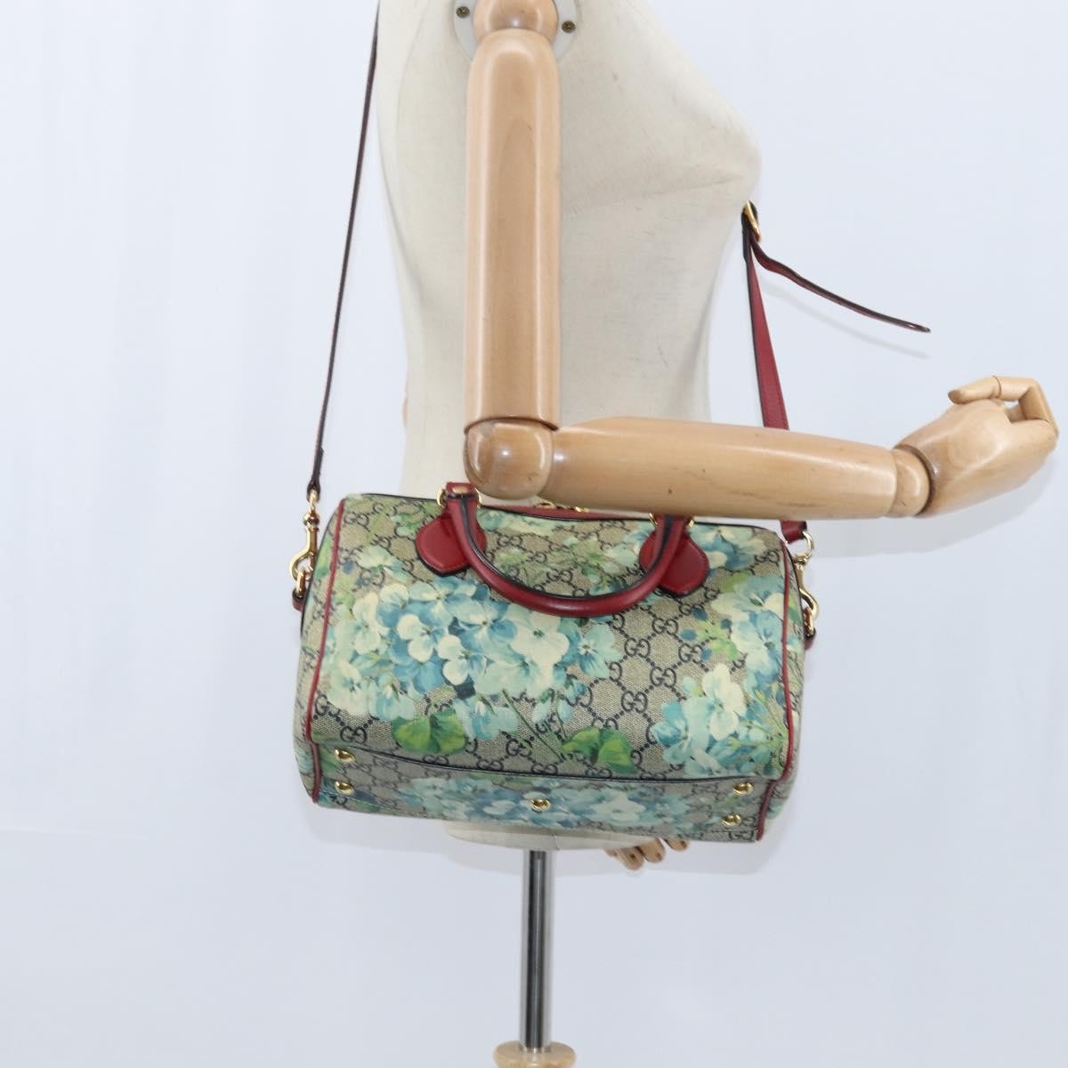 Gucci Convertible Boston Bag Blooms Print GG Coated Canvas, BEIGE, CANVAS, Handbag