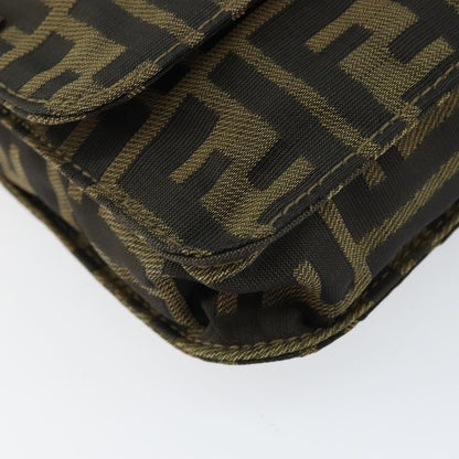 Fendi Flat Messenger Bag Zucca Canvas, BROWN, CANVAS, Shoulder bag