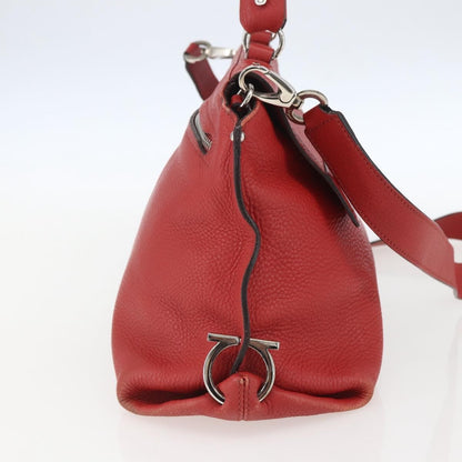 Salvatore Ferragamo Sofia Satchel Grainy Leather, RED, LEATHER, Handbag