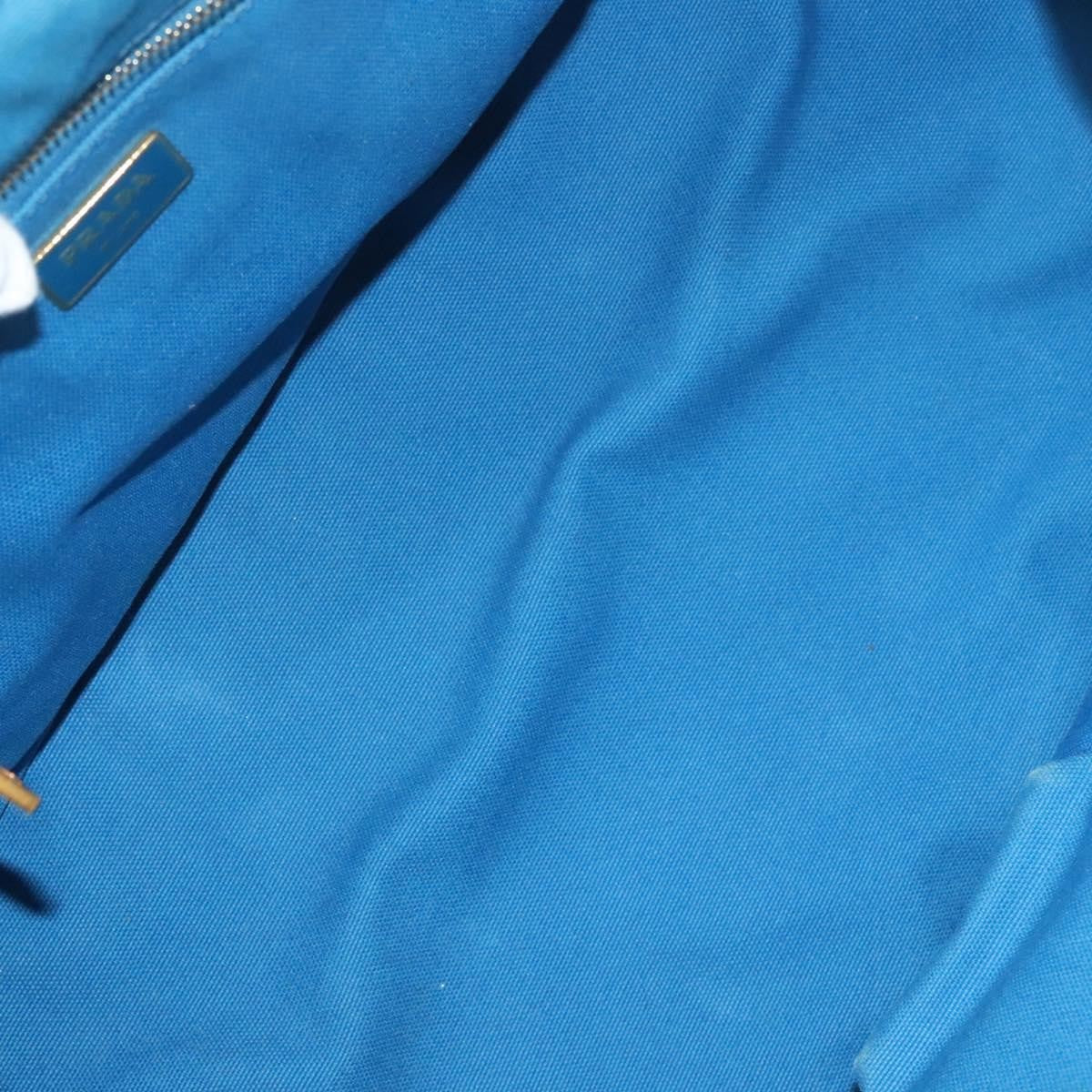 Prada Canapa Convertible Tote Canvas, BLUE, CANVAS, Tote bag