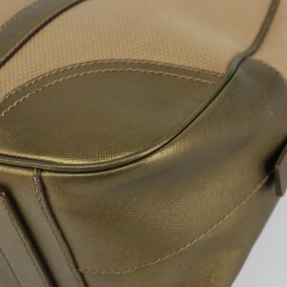 Prada Bowler Bag Canvas with Leather, BEIGE, CANVAS, Handbag