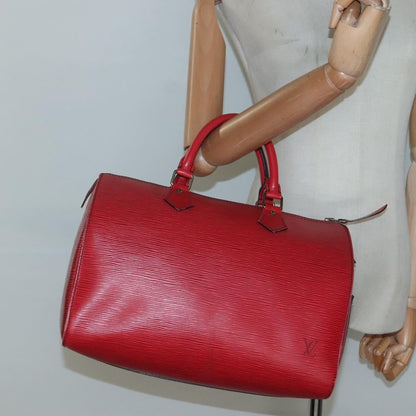 Louis Vuitton Speedy Handbag Epi Leather, RED, LEATHER, Handbag