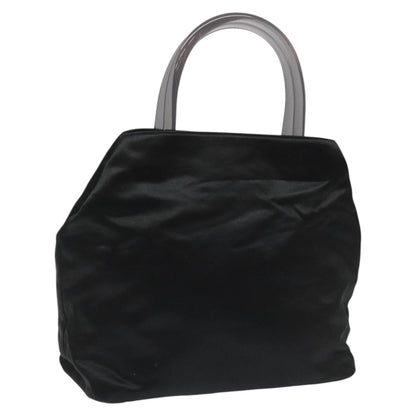 Prada Resin Handle Tote Satin, BLACK, SATIN, Tote bag