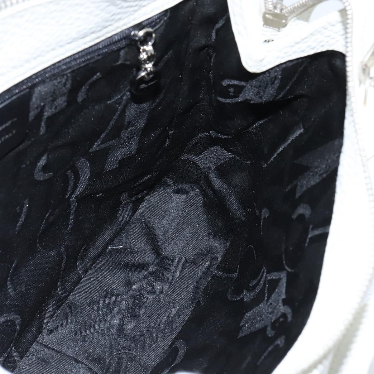 Salvatore Ferragamo Gancini handbag Leather, WHITE, LEATHER, Handbag