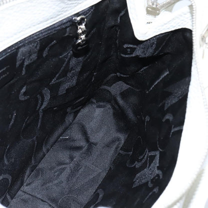 Salvatore Ferragamo Gancini handbag Leather, WHITE, LEATHER, Handbag