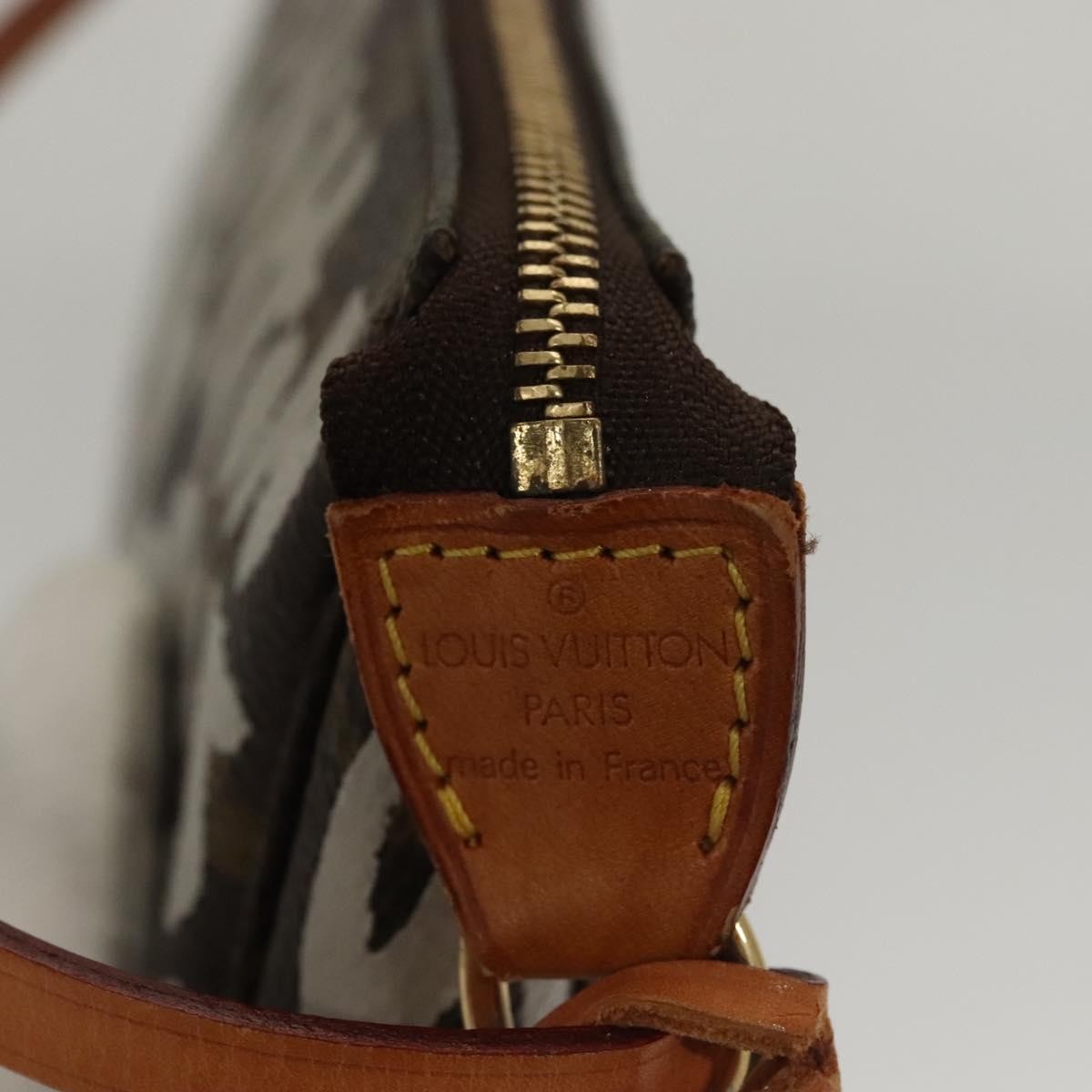 Louis Vuitton Pochette Accessoires Limited Edition Monogram Graffiti, WHITE, CANVAS, Clutche & pouche