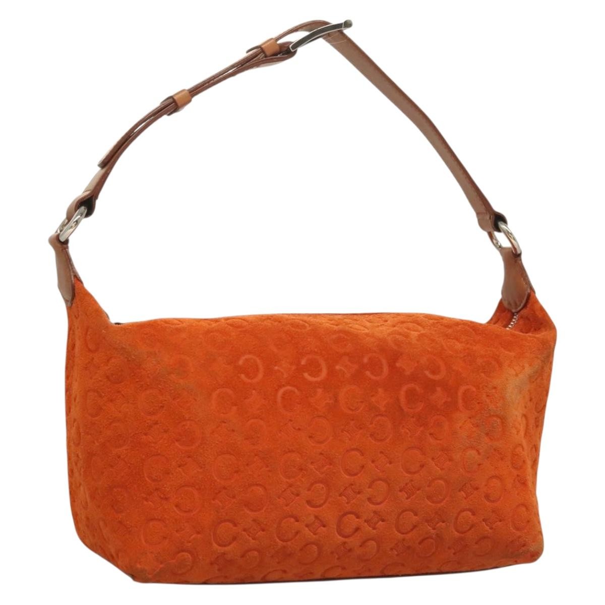 Celine C Macadam Handbag Suede, ORANGE, SUEDE, Handbag