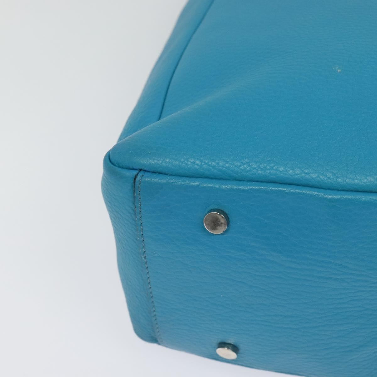 Burberry Tote Leather, BLUE, LEATHER, Tote bag