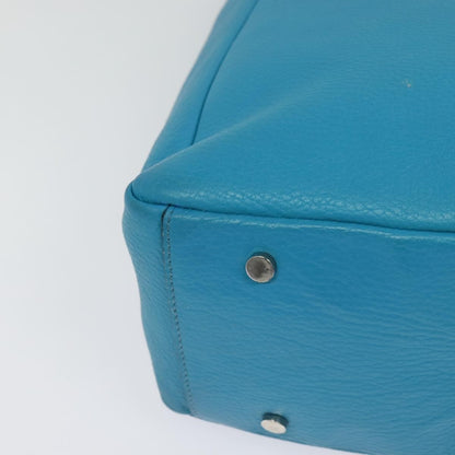 Burberry Tote Leather, BLUE, LEATHER, Tote bag