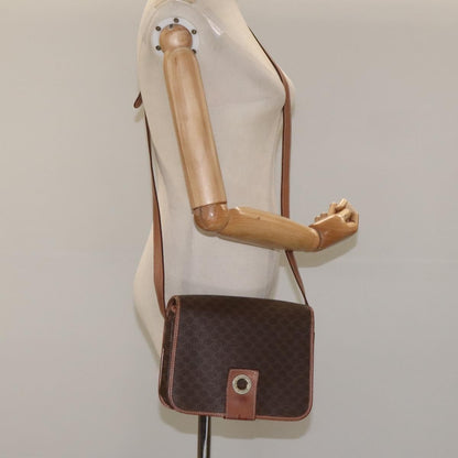 Celine Macadam Shoulder Bag PVC Leather, BROWN, CANVAS, Shoulder bag