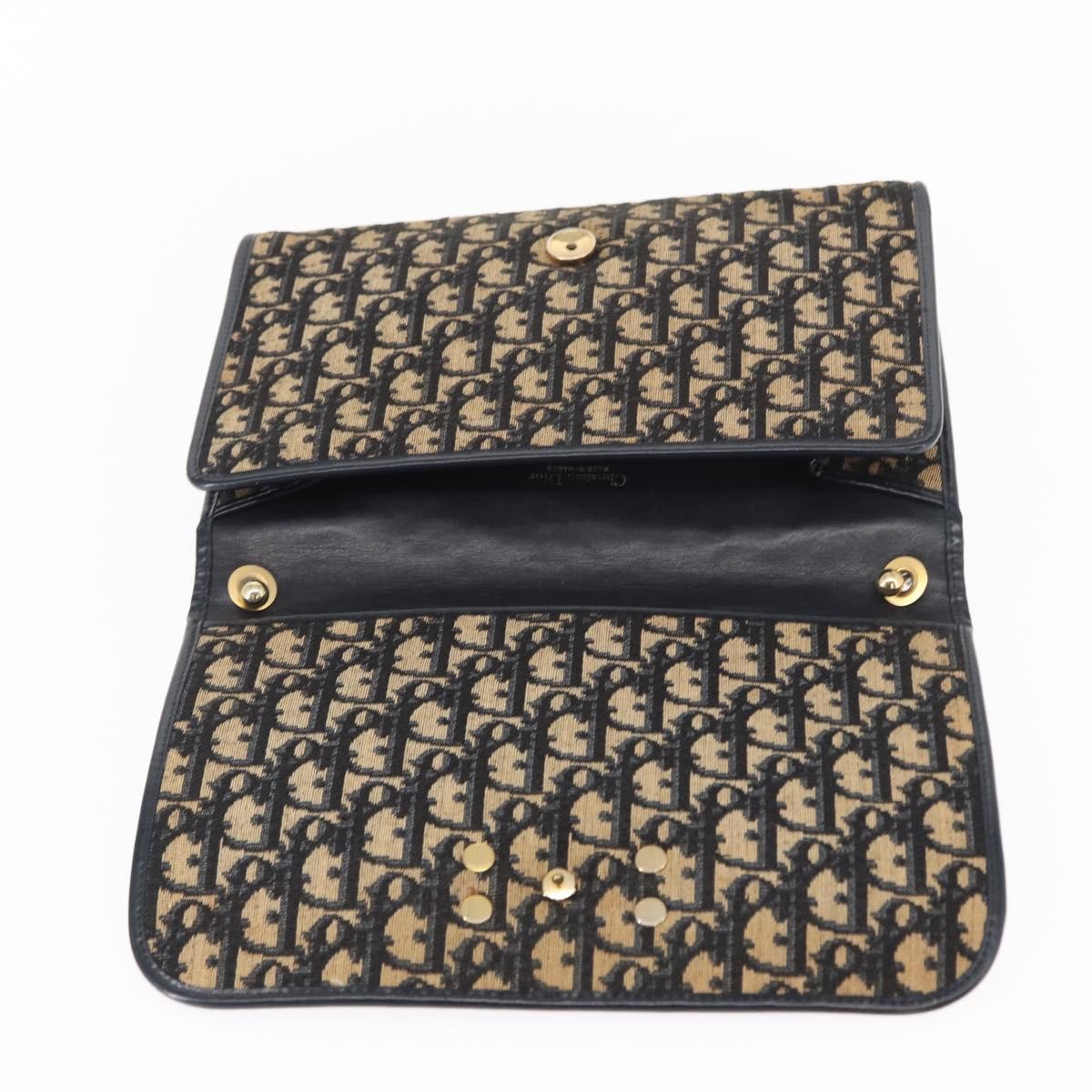 Christian Dior Vintage Trotter Shoulder Bag Canvas, NAVY, CANVAS, Shoulder bag