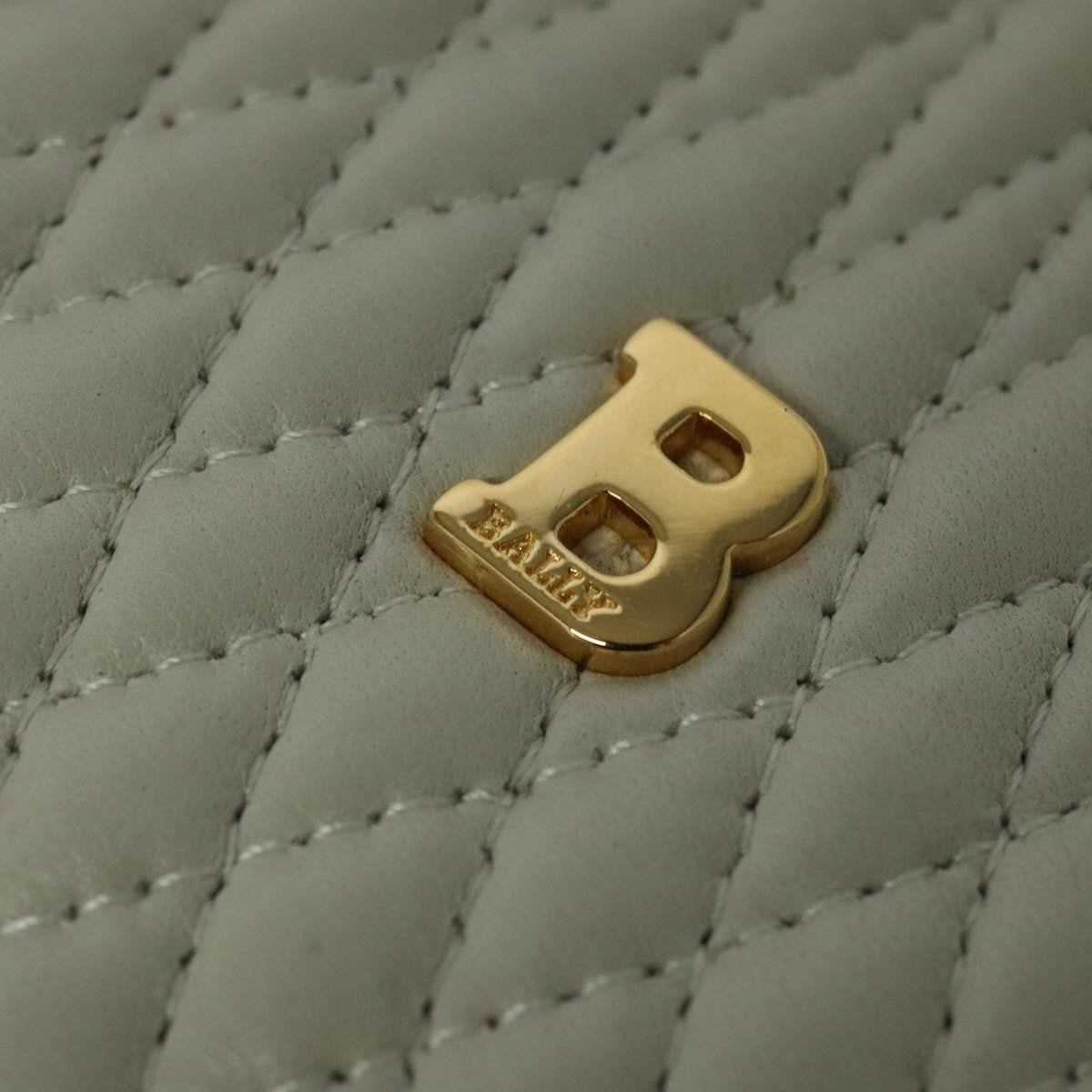 Bally Vintage Chain Shoulder Bag Quilted Leather, ECRU, LEATHER, Shoulder bag