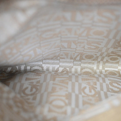 Salvatore Ferragamo Gancini handbag Leather, BEIGE, LEATHER, Handbag