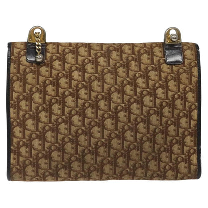 Christian Dior Vintage Trotter Flap Shoulder Bag Canvas, BROWN, CANVAS, Shoulder bag