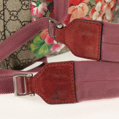 Gucci Buckle Backpack Blooms Print GG Coated Canvas, BEIGE, CANVAS, Backpack