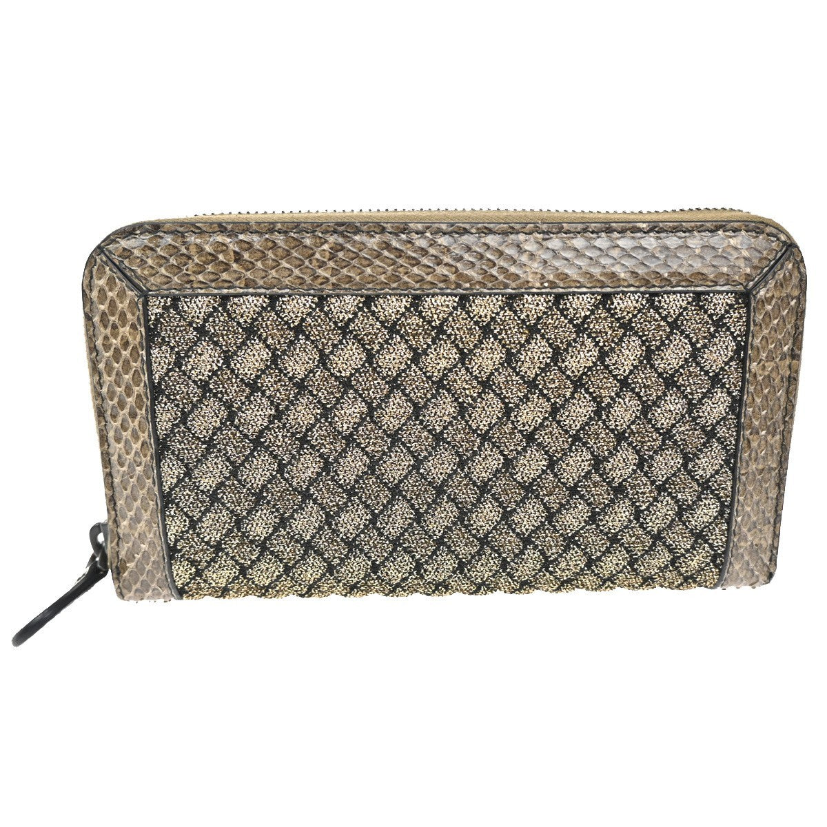 Bottega Veneta Intrecciato Long Zip  Wallet Leather, Brown, Leather, Wallet