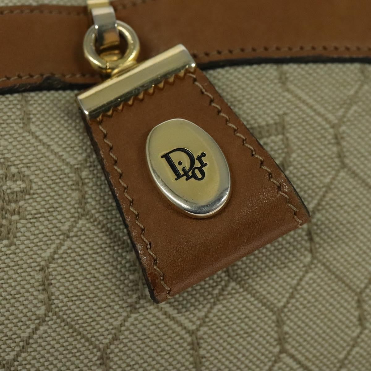 Christian Dior Vintage Honeycomb Shoulder Bag Canvas, BEIGE, CANVAS, Shoulder bag