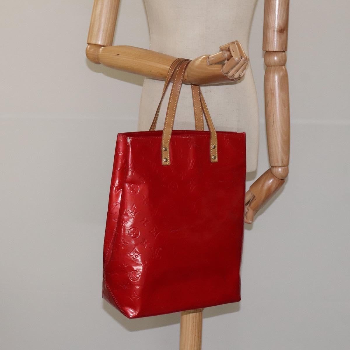 Louis Vuitton Reade Handbag Monogram Vernis, Red, Patent Leather, Handbag