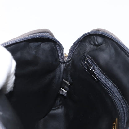 Bally Vintage Chain Shoulder Bag Quilted Leather, GRAY, LEATHER, Shoulder bag