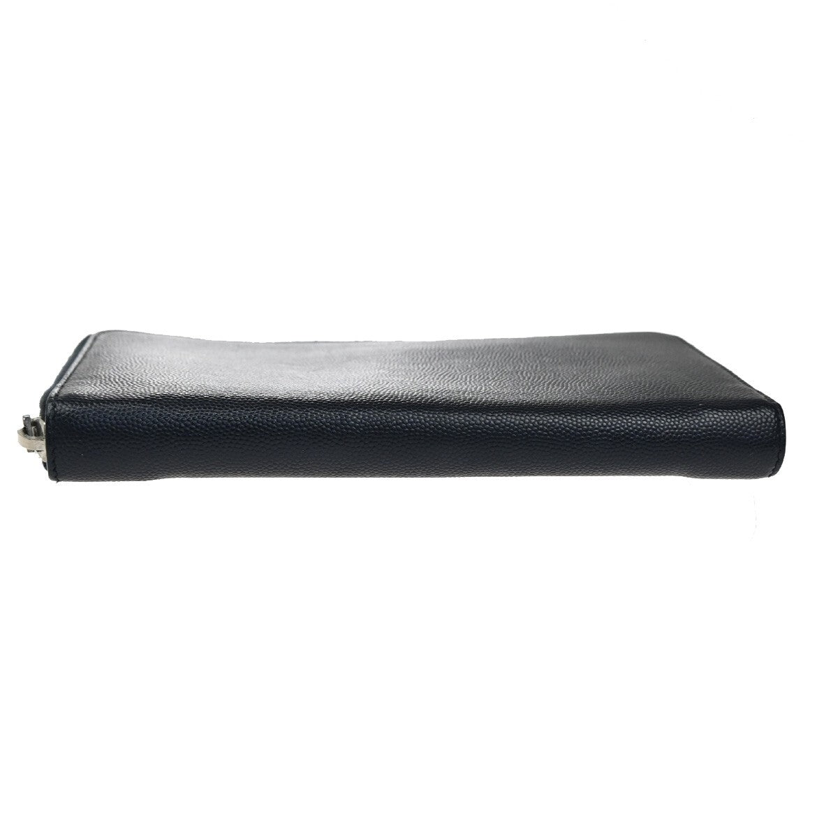 Saint Laurent Classic Zip Around Organizer Wallet Leather, NAVY, LEATHER, Wallets